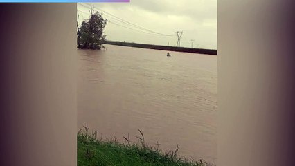Maltempo a Ravenna, il video del torrente Sillaro esondato