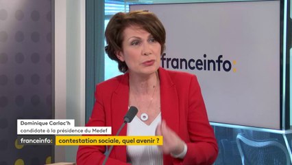 Retraites : "Je ne me ferai pas imposer n'importe quoi par le gouvernement", affirme Dominique Carlac'h, candidate à la présidence du Medef