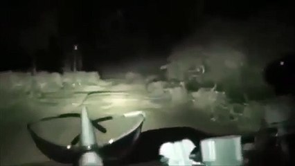 【心霊映像】深夜の山道で飛び降りるモノ