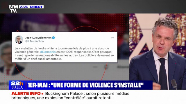 Christophe Béchu trouve scandaleuse l'imputation faite à Gérald Darmanin d'être responsable des violences du 1er-mai