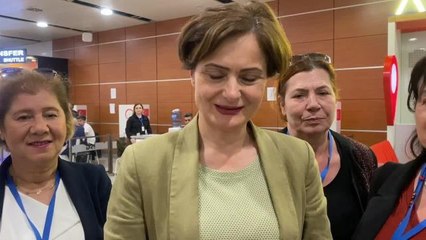 CHP İstanbul İl Başkanı Canan Kaftancıoğlu, Sabiha Gökçen Havalimanı'nda sandık ziyareti yaptı