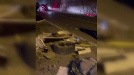 İSTANBUL-SARIYER'DE KAMYON 5 KİŞİNİN YAŞADIĞI EVİN BAHÇESİNE UÇTU: 1 YARALI