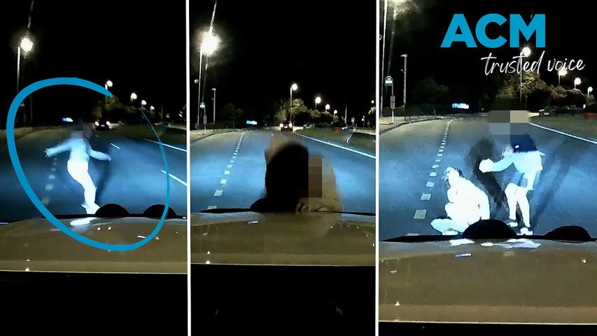 Shocking moment woman 'leaps' in front of car in Queensland | The ...