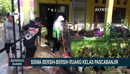 Usai Lebaran, Hari Pertama Sekolah Siswa Malah Bersih-Bersih Akibat Banjir di Jambi!