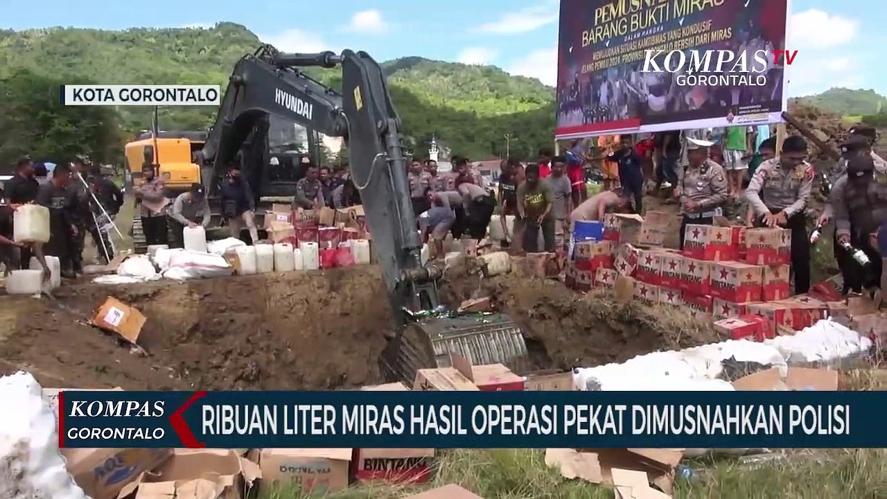 Ribuan Liter Miras Hasil Operasi Pekat Dimusnahkan Polisi