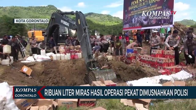 Ribuan Liter Miras Hasil Operasi Pekat Dimusnahkan Polisi