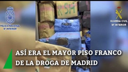 Así era el mayor piso franco de la droga de Madrid: más de 2.000 kilos de hachís con ambientadores