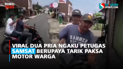 Viral Dua Pria Ngaku Petugas Samsat Berupaya Tarik Paksa Motor Warga