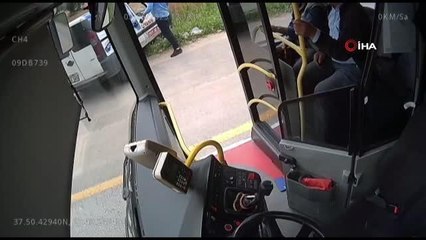 Kahraman şoför kazayı böyle önledi