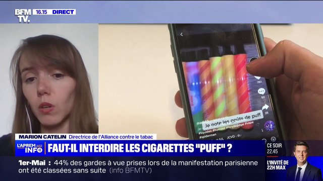 Cigarettes électroniques puff : L'interdiction est urgente pour Marion Catelin (directrice de l'Alliance contre le tabac)