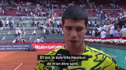 Madrid - Alcaraz : "Très heureux de m'en être sorti"