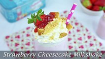 Strawberry Cheesecake Milkshake - Easy Homemade Strawberry Milkshake Recipe