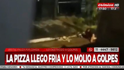La pizza llegó fría y molió a golpes al repartidor