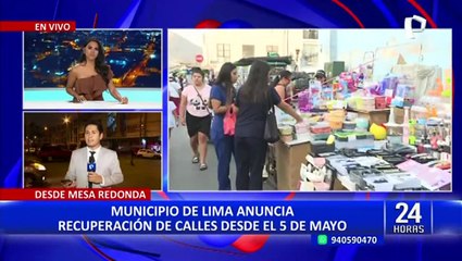 Municipalidad de Lima realiza campaña de reubicación de ambulantes y liberación de vías