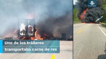Choque de dos tráileres causa cierre de autopista entre Chiapas y Veracruz
