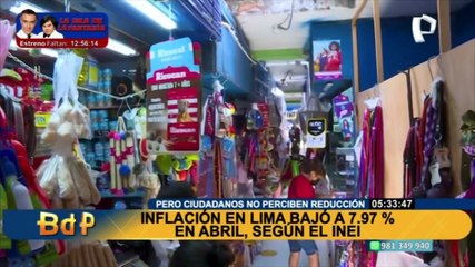 Inflación en Lima bajó 7.97 % en el mes de abril, según el INEI