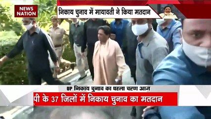 मायावती ने लखनऊ में डाला वोट, पहले चरण का निकाय चुनाव आज