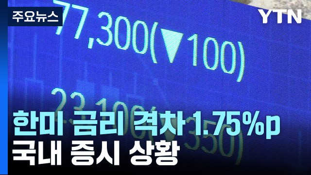 美 금리 인상에 한미 금리 차 역대 최대...코스피 하락 출발 / YTN