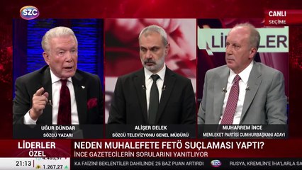 Uğur Dündar'dan Muharrem İnce'ye canlı yayında zor soru