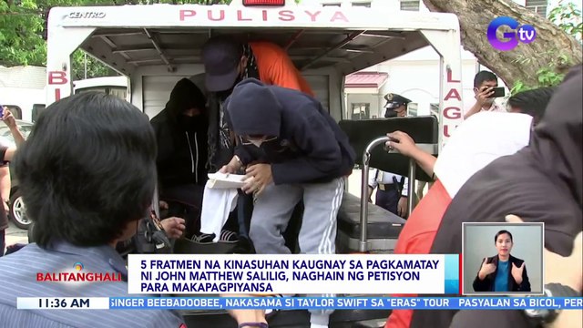 5 fratmen na kinasuhan kaugnay sa pagkamatay ni John Matthew Salilig, naghain ng petisyon para makapagpiyansa | BT