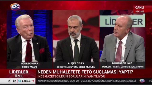 Uğur Dündar’dan Sözcü TV’de Muharrem İnce’ye tarihi ayar