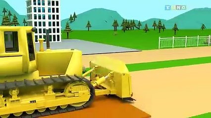 Construction Trucks for Kids Bulldozer Overheat Trouble Airplane Runway Construction for Children