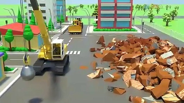 Wrecking Ball Crane Construction Trucks for Kids Hospital Construction for Children