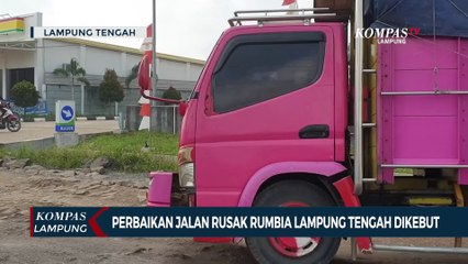 Perbaikan Jalan Rusak Rumbia Lampung Tengah Dikebut