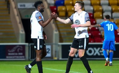 Scarborough Athletic warm up before the Senior Cup final