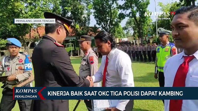 Tiga Personil Terbaik Polres Pemalang Dapat Hadiah Kambing di Operasi Ketupat Candi 2023