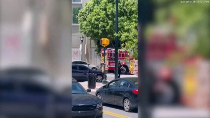 Atlanta shooting: Footage shows police cordon and heavily armed officers on scene