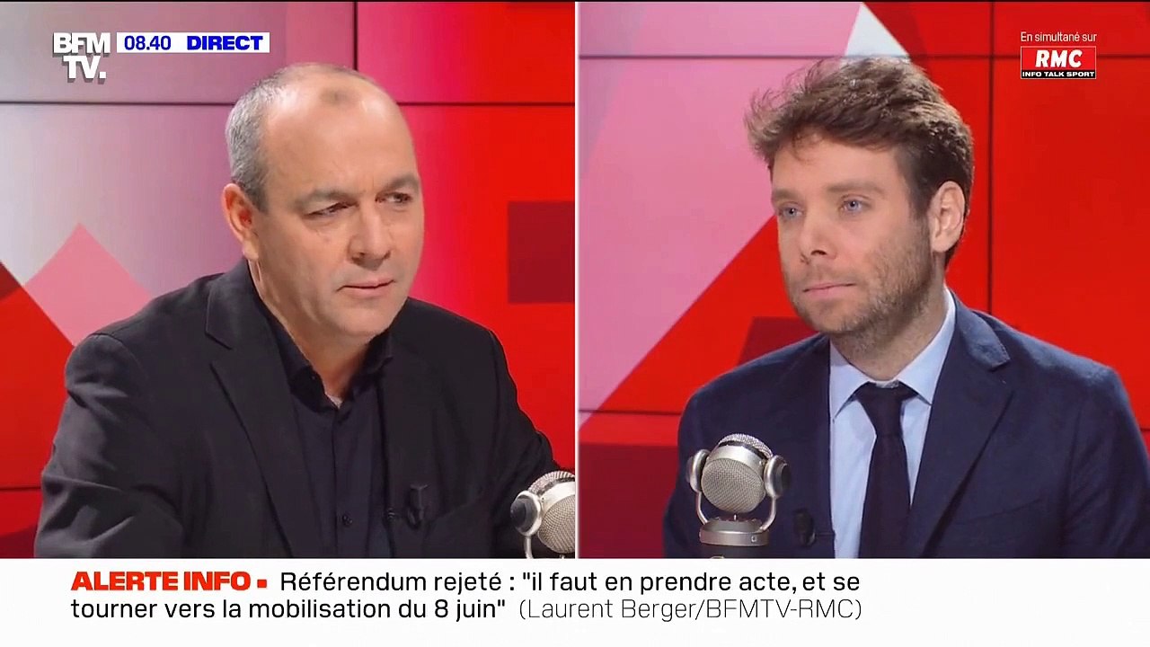Retraites: La "bataille" contre la réforme "n'est pas finie" et "le 8 juin sera un moment très important", estime le secrétaire général de la CFDT Laurent Berger - Regardez