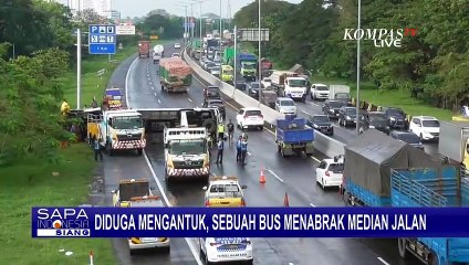 Bus Rute Jakarta-Malang Tabrak Median Jalan Tol: 3 Penumpang Luka-Luka!