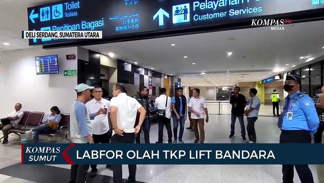 Tim Labfor Bareskrim Polri Bersama Labfor Polda Sumut Olah TKP di Lift Bandara Kualanamu