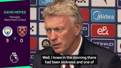 Hammers were hit by sickness bug ahead of City defeat