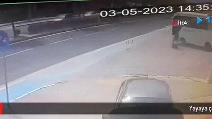 Yayaya çarpan sürücü olay yerinden firar etti... O anlar kamerada