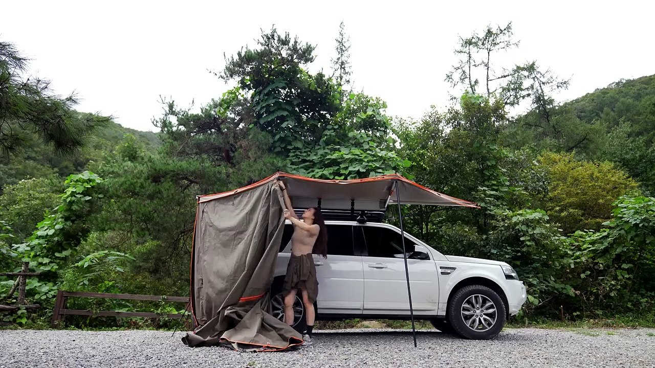 Relaxing solo overnight car camping