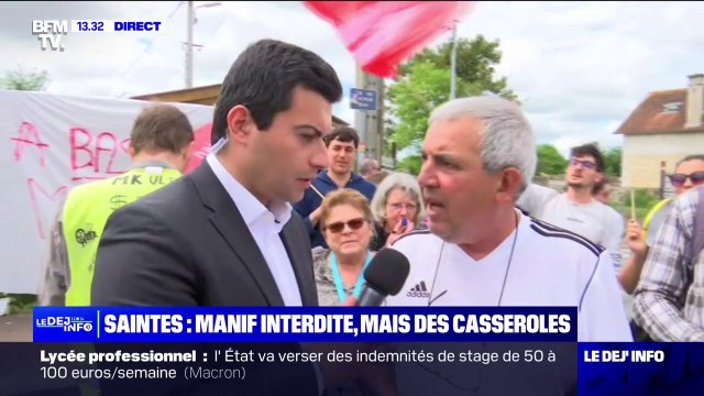 Saintes: Il faut qu'Emmanuel Macron tienne compte de tout ce bruit qui est fait affirme un manifestant