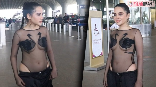 Urfi Javed का Unique peacock style dress, airport पर Urfi को Bold Avatar | Video Viral