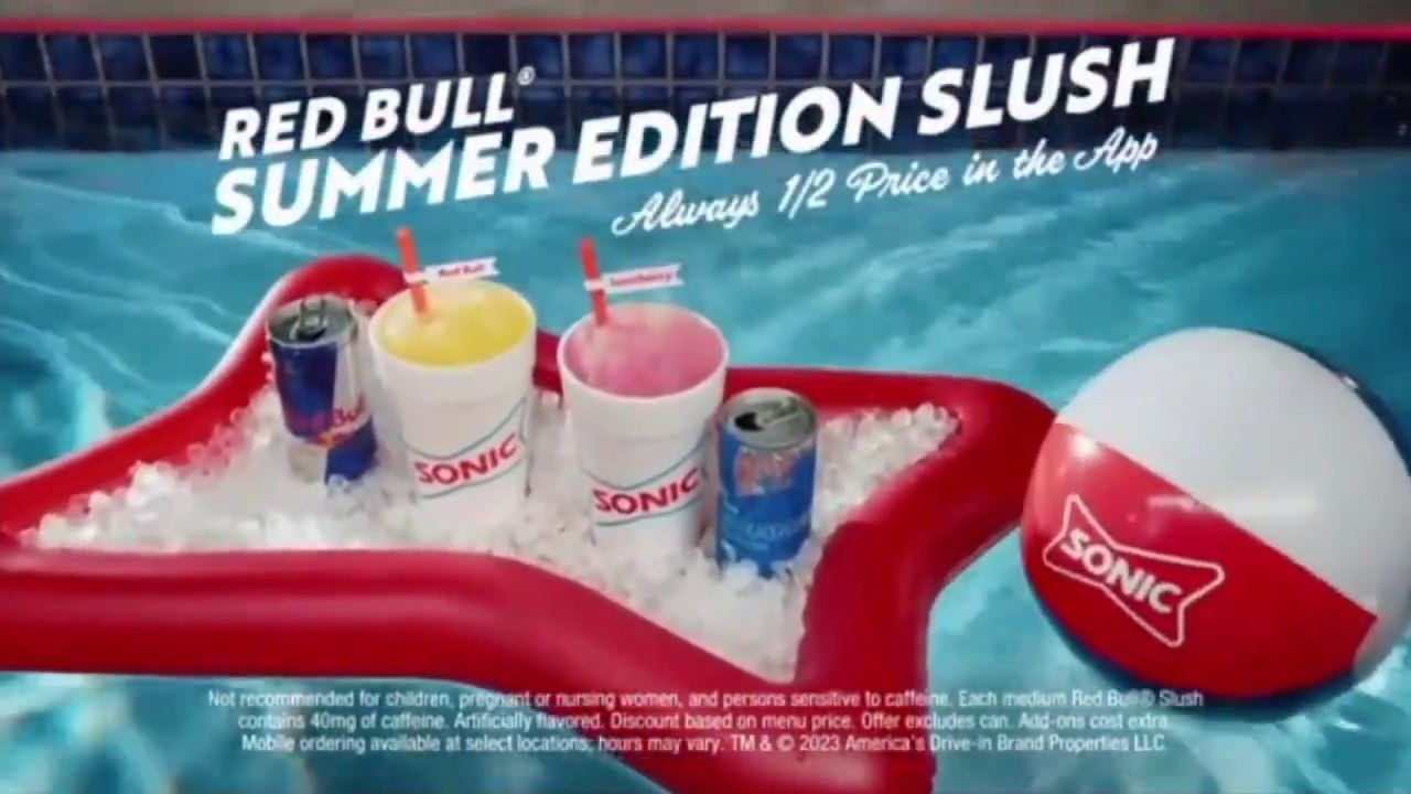 Sonic Drive-In Commercial 2023 - (USA) • Red Bull Summer Edition Slush