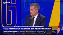 Gérald Darmanin juge Giorgia Meloni 