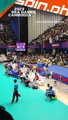 National olympic stadium is packed for Cambodia mens volleyball match vs Philippines 