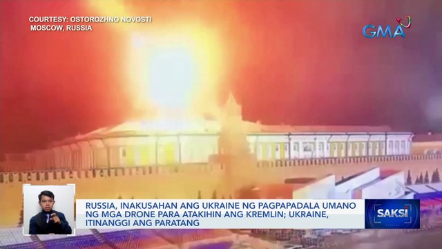 Russia, inakusahan ang Ukraine ng pagpapadala umano ng mga drone para atakihin ang Kremlin; Ukraine, itinanggi ang paratang | Saksi