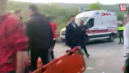 Trabzon'da otobüs şarampole yuvarlandı