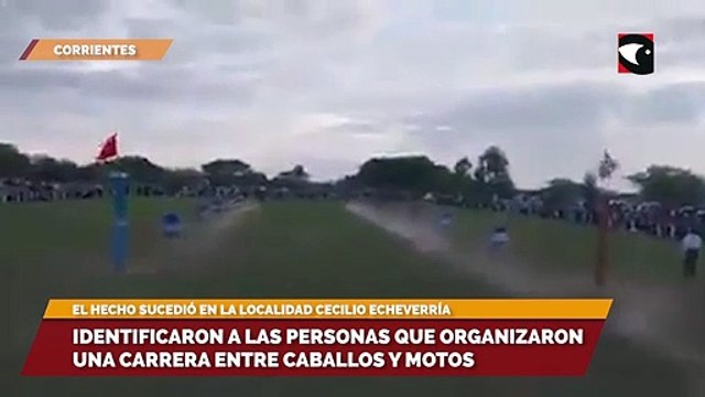 Identificaron a las personas que organizaron una carrera entre caballos y motos