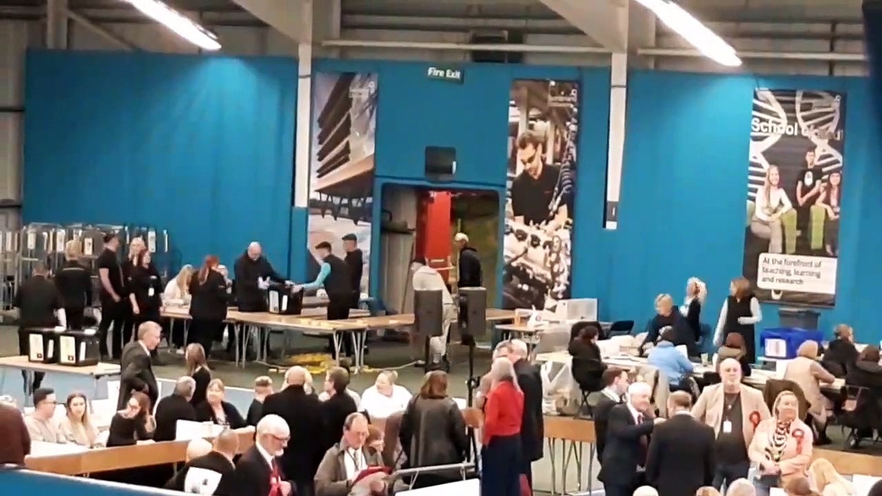 Ballot boxes arriving at the Sunderland election count 2023