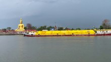 RattanathanakiJ951 cement container ship crossing Koh Kret in Nonthaburi Thailand