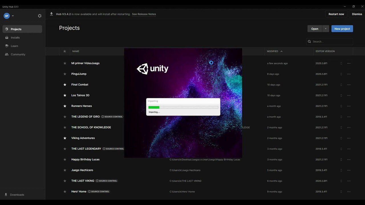 Creación de diferentes animaciones en unity