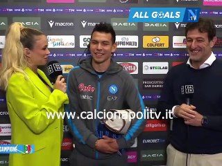 Video herunterladen: Napoli campione d'Italia 4/5/23 intervista Hirving Lozano