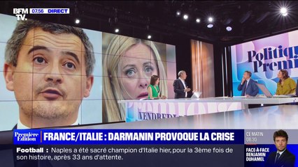 ÉDITO - Polémique entre la France et l'Italie sur la gestion des flux migratoires: Gérald Darmain "visait moins Giorgia Meloni que Marine Le Pen"